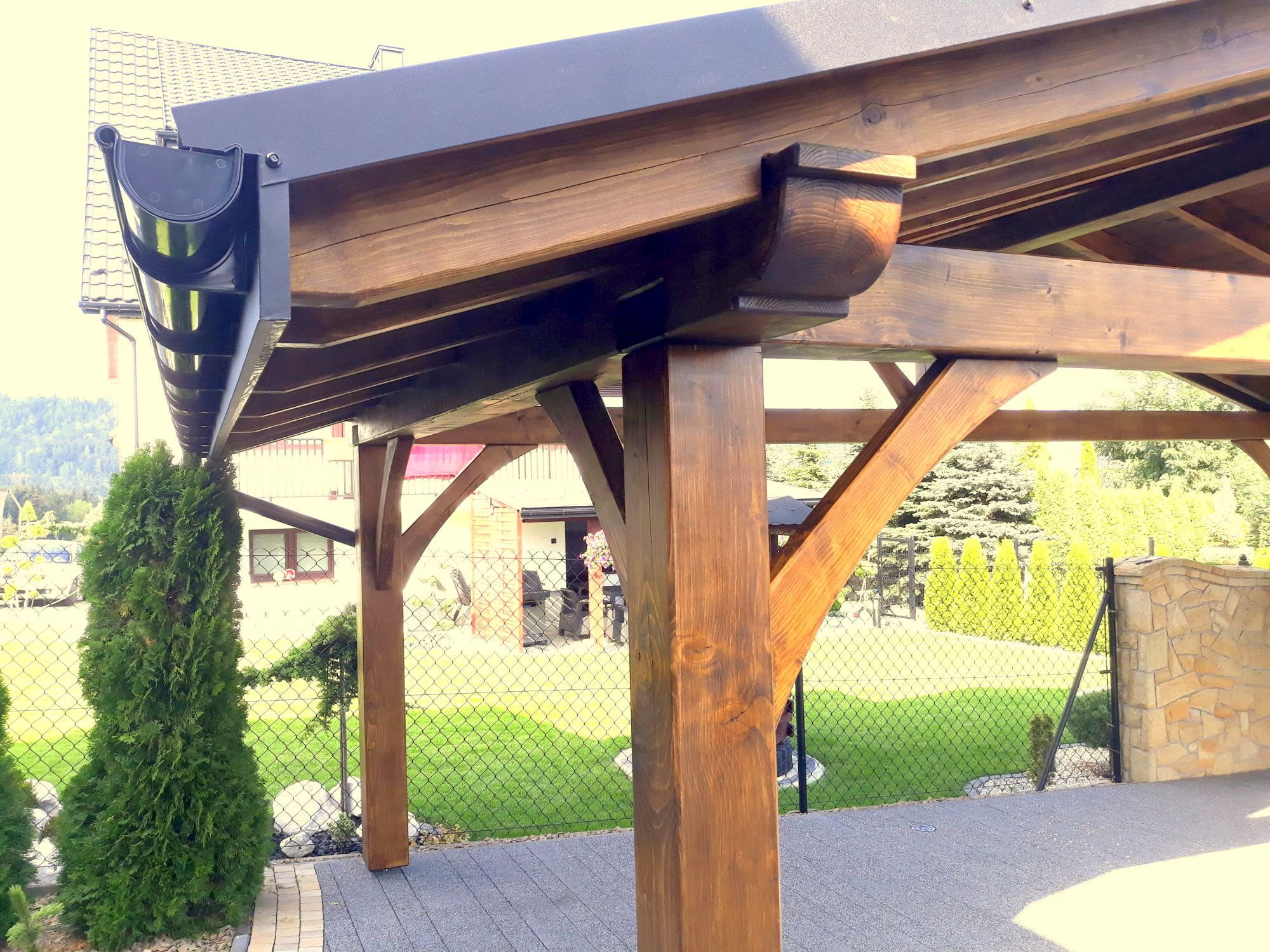 4x7 m-es fa kocsibeálló, kétállásos - Image 2