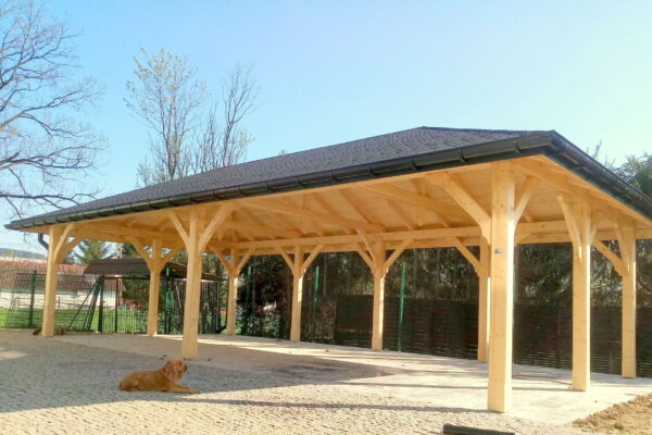 5x10 m-es Prémium fa kocsibeálló kontyolt tetővel