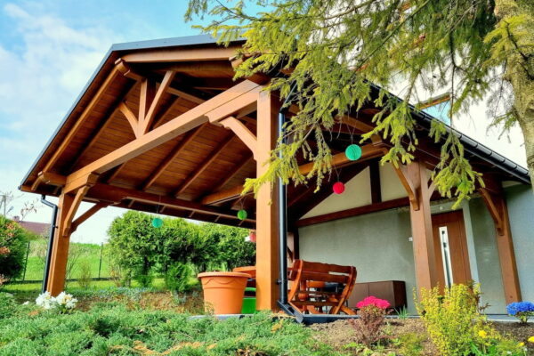 5,5x6 m-es fa kerti pavilon – rendezvényekhez